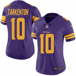 Womens Nike Minnesota Vikings 10 Fran Tarkenton Limited Purple Rush Vapor Untouchable NFL Jersey