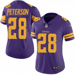 Womens Nike Minnesota Vikings 28 Adrian Peterson Elite Purple Rush Vapor Untouchable NFL Jersey