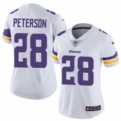 Womens Nike Minnesota Vikings 28 Adrian Peterson White Vapor Untouchable Limited Player NFL Jersey