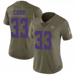 Womens Nike Minnesota Vikings 33 Dalvin Cook Limited Olive 2017 Salute to Service NFL Jersey