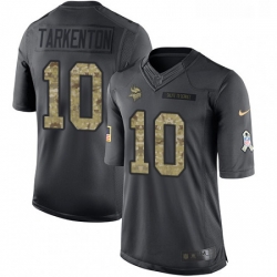 Youth Nike Minnesota Vikings 10 Fran Tarkenton Limited Black 2016 Salute to Service NFL Jersey