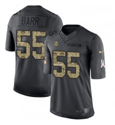 Youth Nike Minnesota Vikings 55 Anthony Barr Limited Black 2016 Salute to Service NFL Jersey