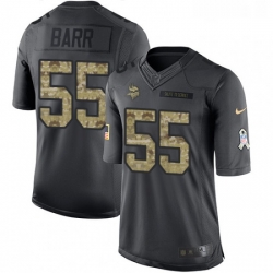 Youth Nike Minnesota Vikings 55 Anthony Barr Limited Black 2016 Salute to Service NFL Jersey