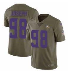 Youth Nike Vikings #98 Linval Joseph Olive Stitched NFL Limited 2017 Salute to Service Jersey