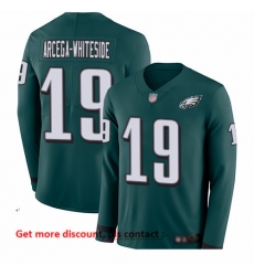 Eagles 19 JJ Arcega Whiteside Midnight Green Team Color Men Stitched Football Limited Therma Long Sleeve Jersey