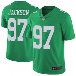 Eagles #97 Malik Jackson Green Men Stitched Football Limited Rush Jersey