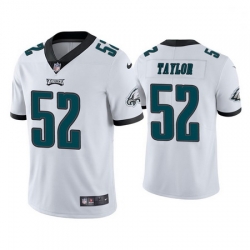 Men Nike Eagles 52 Davion Taylor White Vapor Limited NFL Stitched Jersey