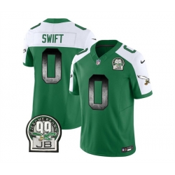 Men Philadelphia Eagles 0 D 27Andre Swift Green White 2023 F U S E  Throwback Vapor Untouchable Limited Stitched Football Jersey