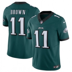 Men Philadelphia Eagles 11 A J Brown Green 2023 F.U.S.E. Vapor Untouchable Limited Stitched Football Jersey