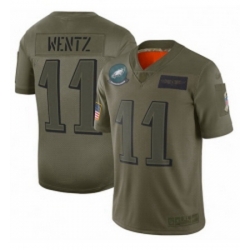 Men Philadelphia Eagles 11 Carson Wentz Limited Camo 2019 Salute to Service Football Jersey