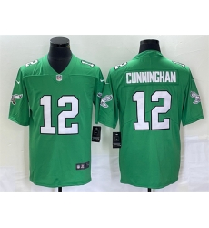 Men Philadelphia Eagles 12 Randall Cunningham Green Stitched Football Jersey