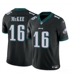 Men Philadelphia Eagles 16 Tanner McKee Black F U S E  Vapor Untouchable Limited Stitched Football Jersey