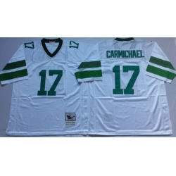 Men Philadelphia Eagles 17 Harold Carmichael White M&N Throwback Jersey