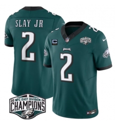 Men Philadelphia Eagles 2 Darius Slay JR Green 2024 NFC East Champions With 3 Star C Patch F U S E  Vapor Untouchable Limited Stitched Football Jersey