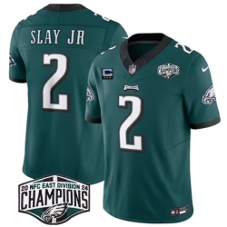 Men Philadelphia Eagles 2 Darius Slay JR Green 2024 NFC East Champions With 3 Star C Patch F U S E  Vapor Untouchable Limited Stitched Football Jersey