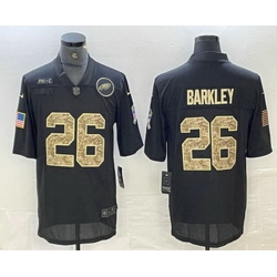 Men Philadelphia Eagles 26 Saquon Barkley Black Camo 2020 Salute To Service Stitched NFL Nike Limited Jersey