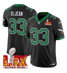 Men Philadelphia Eagles 33 Cooper DeJean Black 2025 Super Bowl LIX Patch F U S E  Vapor Untouchable Limited Stitched Football Jersey