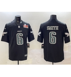 Men Philadelphia Eagles 6 DeVonta Smith Black 2025 Super Bowl LIX Patch Fashion New Vapor Untouchable Limited Stitched Football Jersey