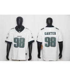 Men Philadelphia Eagles 98 Jalen Carter White 2026 F U S E Vapor Untouchable Limited Stitched Football Jersey Men Philadelphia Eagles 98 Jalen Carter White 2026 F U S E Vapor Untouchable Limited Stitched Football Jersey