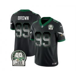 Men Philadelphia Eagles 99 Jerome Brown Black 2023 F U S E  Throwback Vapor Untouchable Limited Stitched Football Jersey