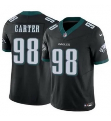 Men Philadelphia Eagles Jalen Carter #98 Black F U S E Stitched NFL Jersey