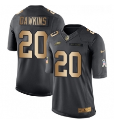 Mens Nike Philadelphia Eagles 20 Brian Dawkins Limited BlackGold Salute to Service NFL Jersey