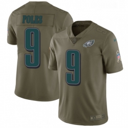 Mens Nike Philadelphia Eagles 9 Nick Foles Limited Olive 2017 Salute to Service NFL Jersey