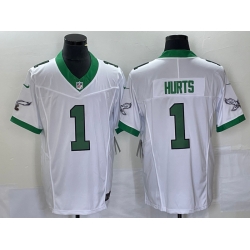 Men's Philadelphia Eagles #1 Jalen Hurts White 2023 FUSE Vapor Untouchable Stitched Jersey