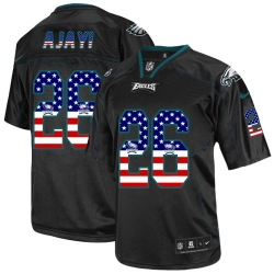 Nike Eagles #26 Jay Ajayi Black Mens Stitched NFL Elite USA Flag Fashion Jersey