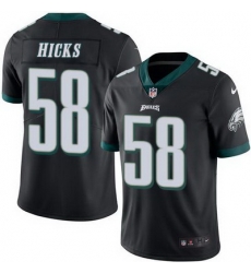 Nike Eagles #58 Jordan Hicks Black Mens Stitched NFL Limited Rush Jersey