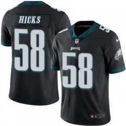 Nike Eagles #58 Jordan Hicks Black Mens Stitched NFL Limited Rush Jersey