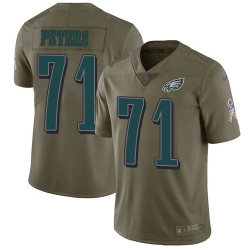 Nike Eagles #71 Jason Peters Olive Mens Stitched NFL Limited 2017 Salute To Service Jersey