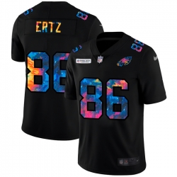 Philadelphia Eagles 86 Zach Ertz Men Nike Multi Color Black 2020 NFL Crucial Catch Vapor Untouchable Limited Jersey