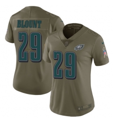 Nike Eagles #29 LeGarrette Blount Olive Womens Stitched NFL Limited 2017 Salute to Service Jersey