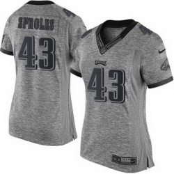 Nike Eagles #43 Darren Sproles Gray Womens Stitched NFL Limited Gridiron Gray Jersey