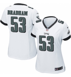 Nike Eagles #53 Nigel Bradham White Women Game Jersey