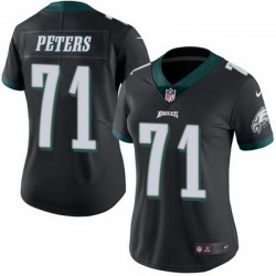 Nike Eagles #71 Jason Peters Black Womens Stitched NFL Limited Rush Jersey