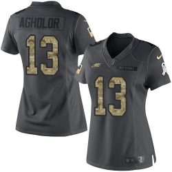 Nike Eagles #96 Derek Barnett Black Womens Stitched NFL Limited Gold Salute to Service Jersey