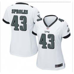 Women NEW Eagles #43 Darren Sproles White Stitched NFL New Elite Jersey