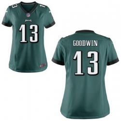 Women Nike Eagles 13 Marquise Goodwin Green Vapor Limited Stitched NFL Jersey