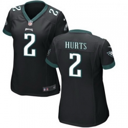 Women Nike Eagles 2 Jalen Hurts Black Vapor Limited Stitched NFL Jersey