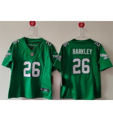 Women Philadelphia Eagles 26 Saquon Barkley Kelly Green F U S E Vapor Untouchable Limited Stitched Football Jersey Women Philadelphia Eagles 26 Saquon Barkley Kelly Green F U S E Vapor Untouchable Limited Stitched Football Jersey