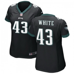 Women Philadelphia Eagles 43 Kyzir White Black Vapor Untouchable Limited Stitched Jersey