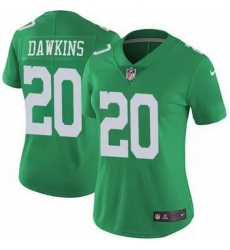 Women Philadelphia Eagles Brian Dawkins #20 Green Vapor Untouchable Limited Stitched NFL Jersey