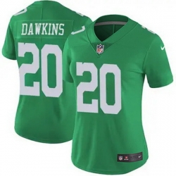 Women Philadelphia Eagles Brian Dawkins #20 Green Vapor Untouchable Limited Stitched NFL Jersey