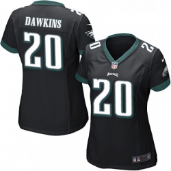 Womens Nike Philadelphia Eagles 20 Brian Dawkins Game Black Alternate NFL Jersey