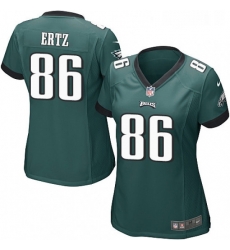 Womens Nike Philadelphia Eagles 86 Zach Ertz Game Midnight Green Team Color NFL Jersey