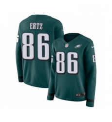 Womens Nike Philadelphia Eagles 86 Zach Ertz Limited Green Therma Long Sleeve NFL Jersey