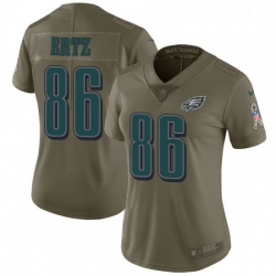 Womens Nike Philadelphia Eagles 86 Zach Ertz Limited Olive 2017 Salute to Service NFL Jersey