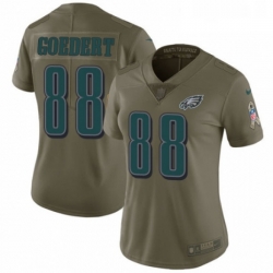 Womens Nike Philadelphia Eagles 88 Dallas Goedert Limited Olive 2017 Salute to Service NFL Jersey